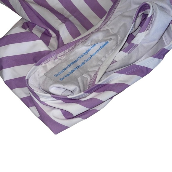 Kona Sol V-Neck StripedOver the Shoulder High Leg One Piece Swimsuit | XL | NWOT - Picture 6 of 7